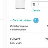 Wo finde ich das Gutscheinfeld