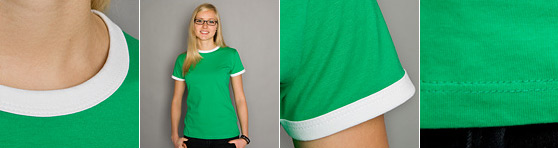 Frauen Kontrast T-Shirt in Detailansicht