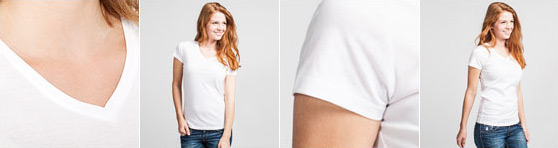 V-Ausschnitt T-Shirt für Frauen in der Detailansicht