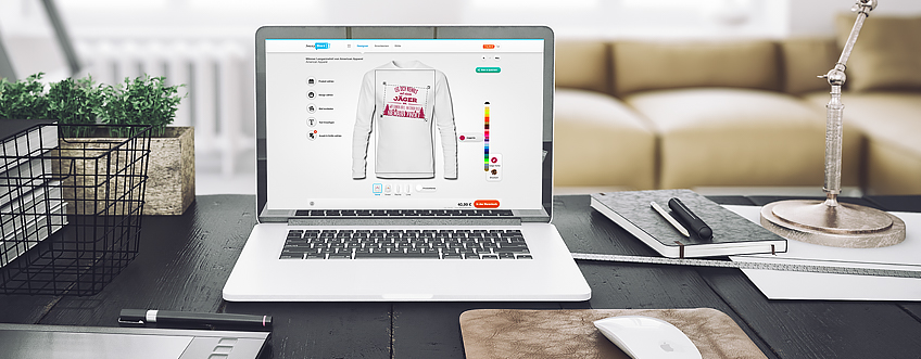 Langarmshirt am Computer selbst designen