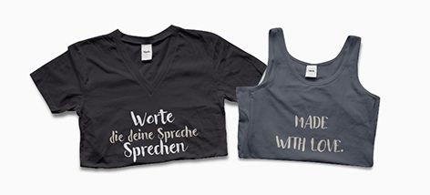 T-Shirt und Tanktop mit Text-Aufdruck