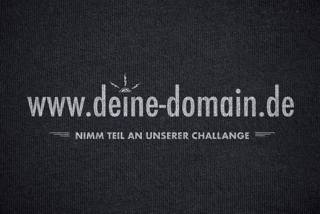 Beispiel-Aufdruck mit Domainname