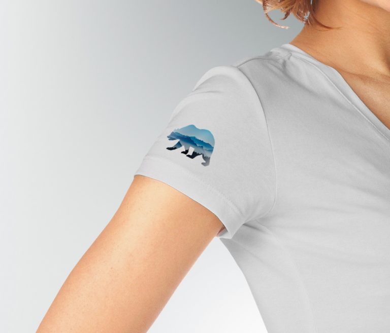 Damen T-Shirt 3/4 Ärmel - Baumwolle Mix Mit 3D Print